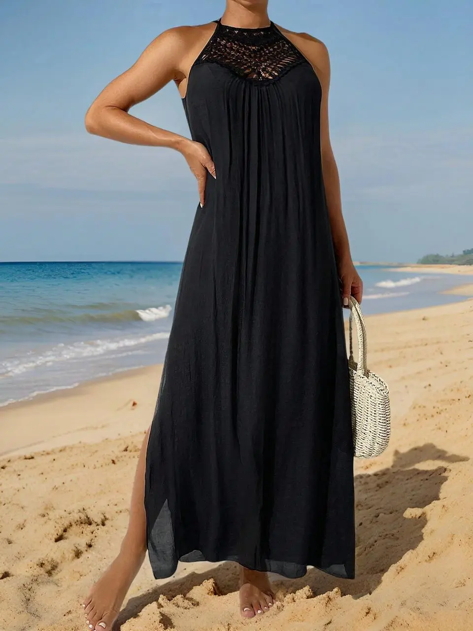 Sleeveless Split Long Cover Up Dress