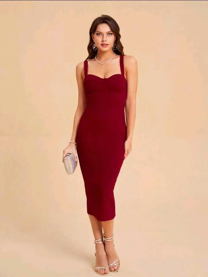 SHEIN Belle Split Back Bodycon Dress