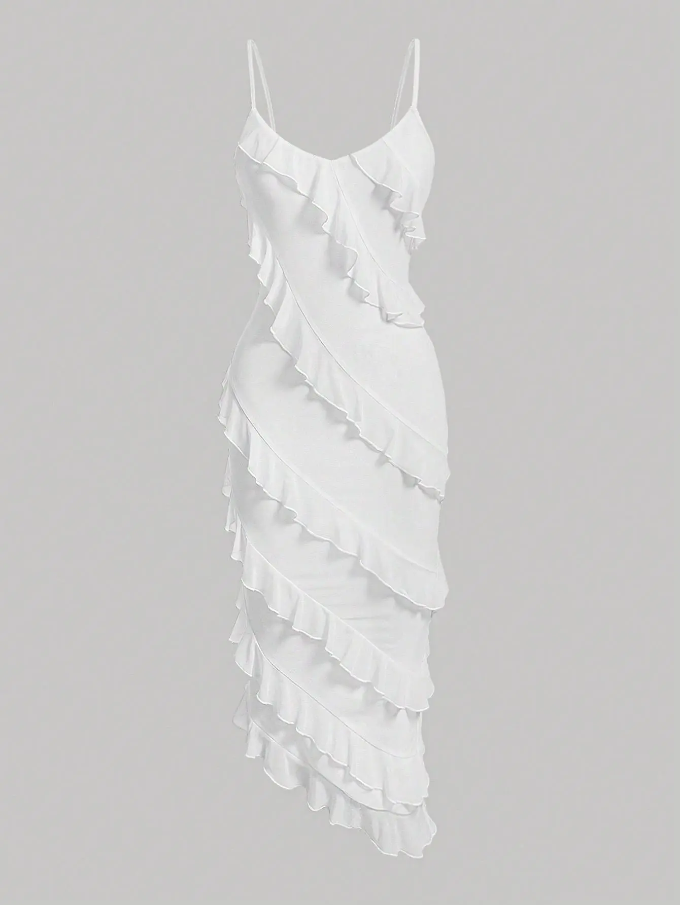 Plated Ropped Solid Dress