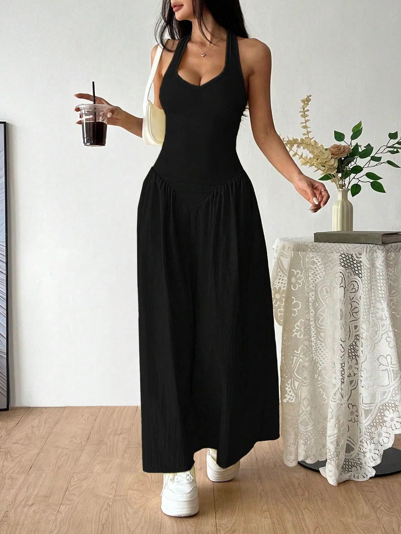 Frech V-Neck SHEIN Dress