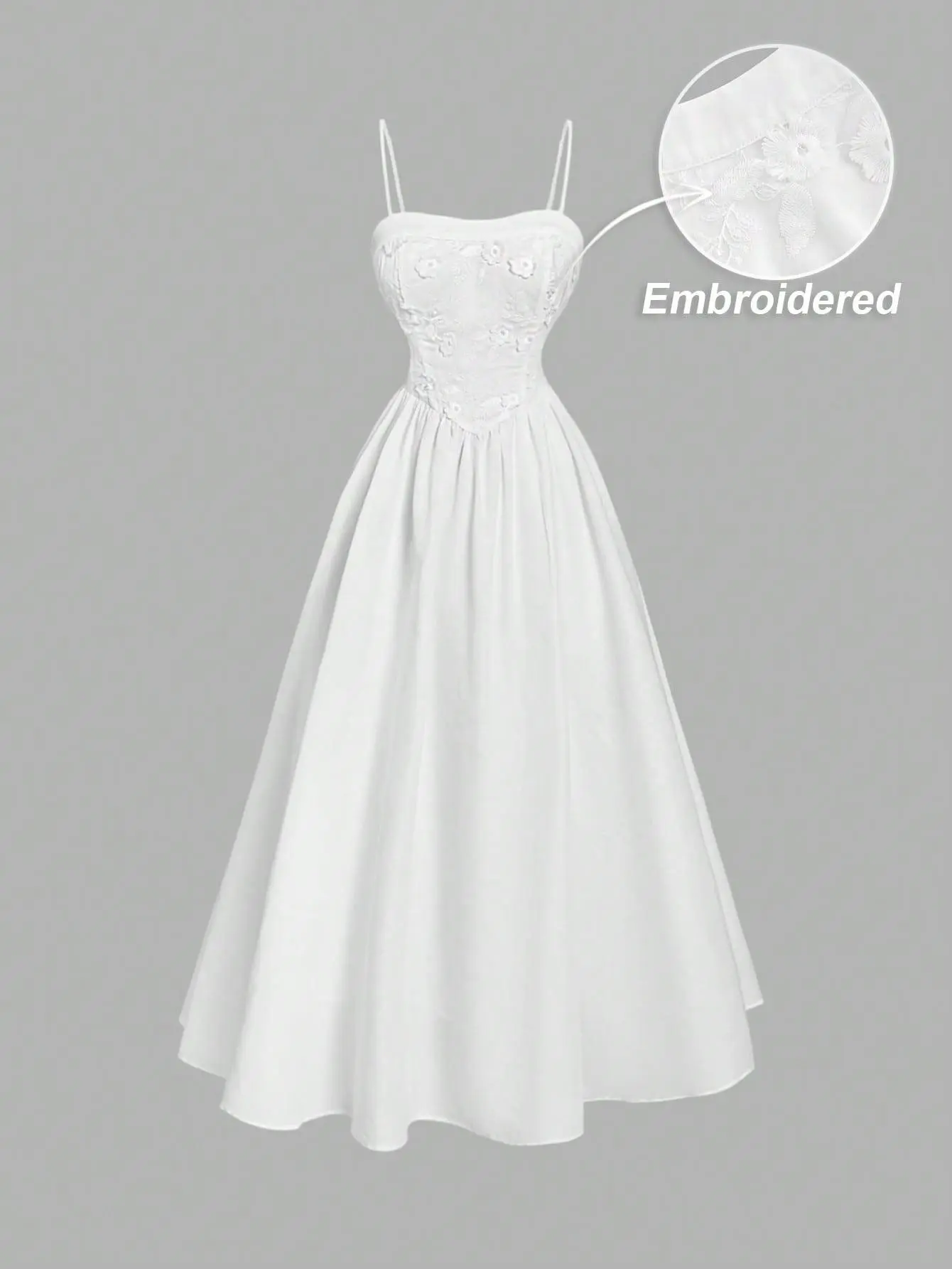Emb. Solid Long Dress