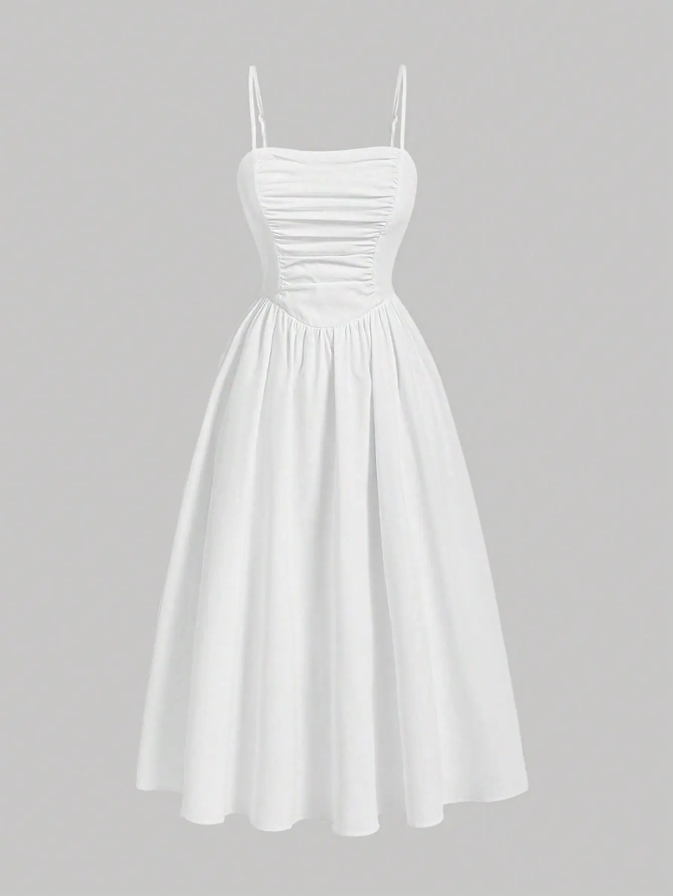 Solid Straps Long dress 