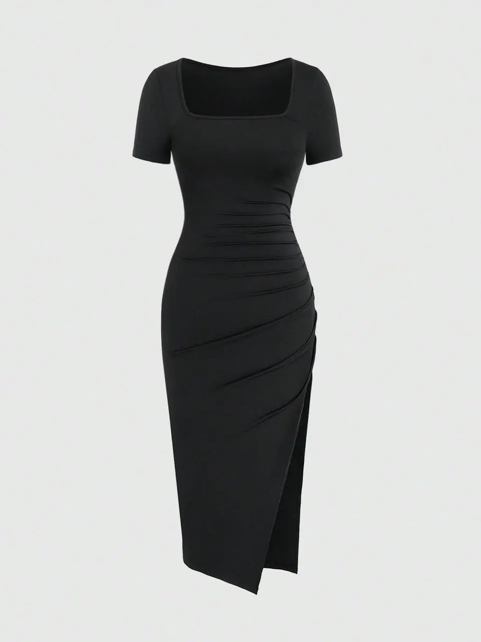Square Neck Half Sleeves Short Dress