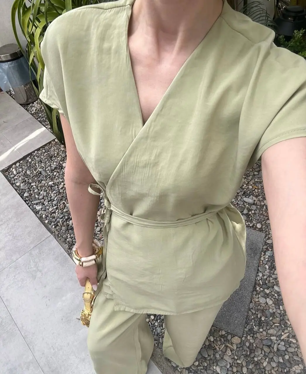 Ropped Solid Top & Pants Suit 946