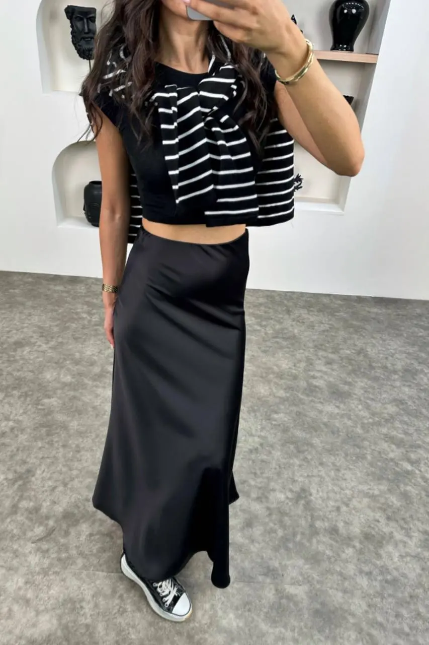 Satan Solid Long Skirt 3716